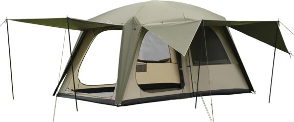 4-6 Person Camping Tent with 3 Door 2 Room Large Family Cabin Tents, Double Layer Waterproof Portable Glamping Tent, Big Tents for Outdoor Camping Hiking and Backpacking