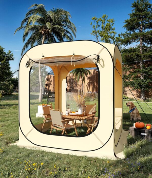Pop up Sports Tent 6x6 Ft, Instant Shelter for 2-3 Person, Outdoor All Weather Pop Up Tent, Rainproof Camping Sun Shelter Coldproof & Windproof for Sports Events Camping Fishing Cheering
